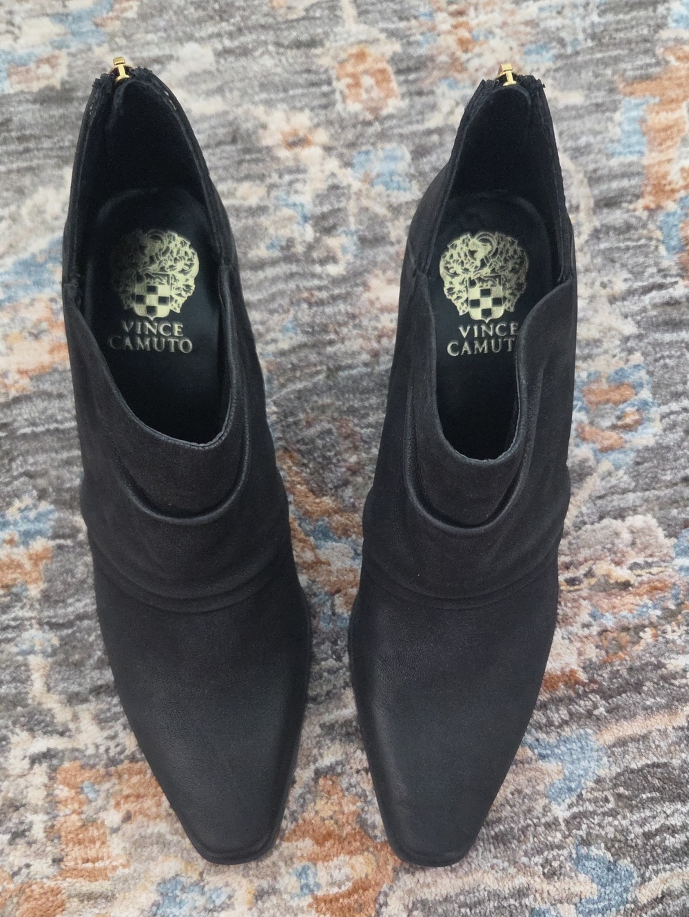 NEW Vince Camuto Womens Black  Pointed Ankle Booties